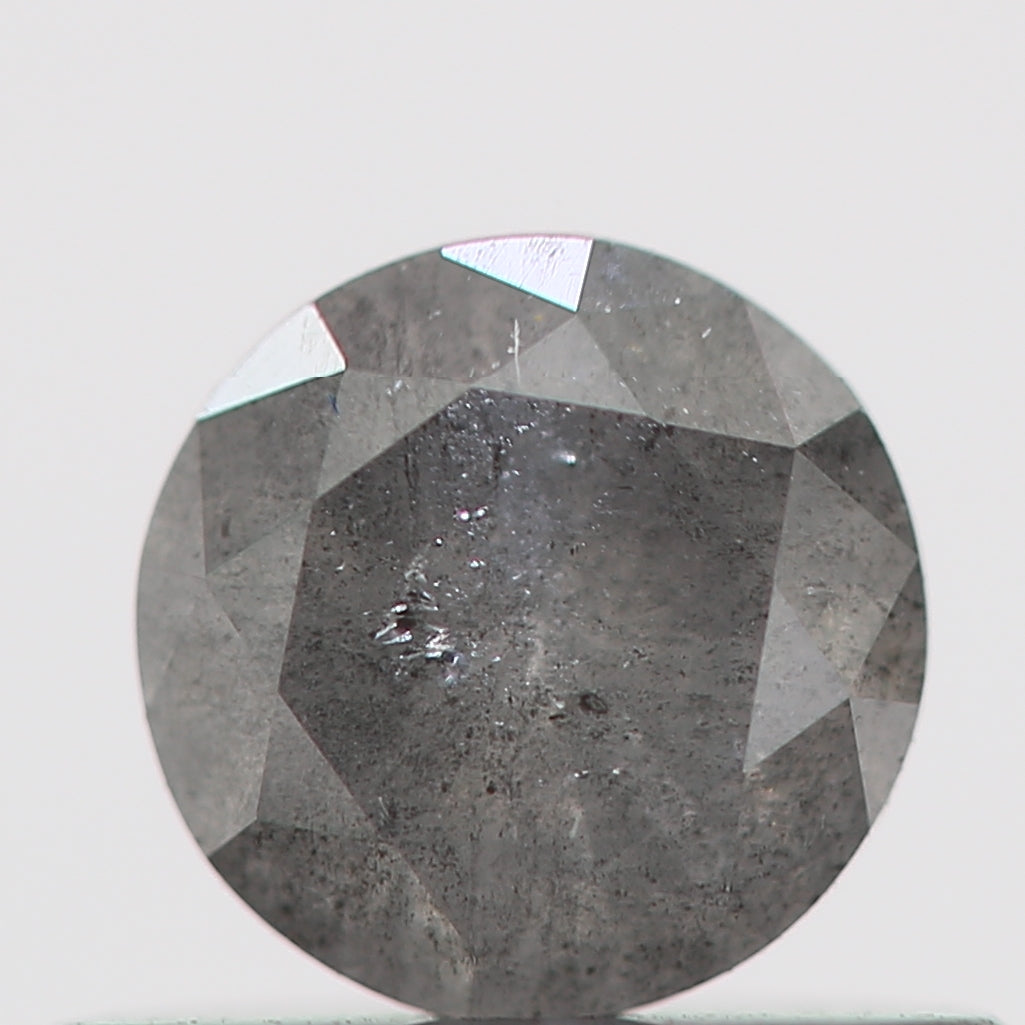 0.34 Carat Salt and Pepper Gray Round Brilliant Cut Natural Loose Diamond